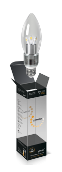 Светодиодная лампа "Свеча трилистник" диммируемая . E27, 5W, 220V, 2700K. Gauss HA103202105-D