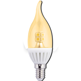 Светодиодная лампа "свеча на ветру" . E14, 4W, 220V, золотистый цвет. Ecola C4YG40ELC
