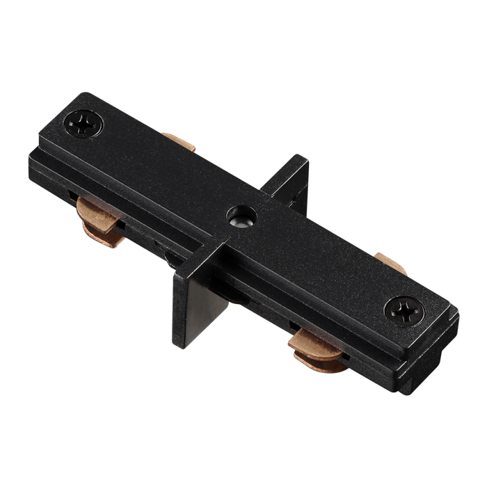 135007, Novotech, Соединитель (Конектор)  прямой, внутренний с токопроводом, накладной, 220V. Черный