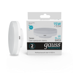 Светодиодная лампа "Таблетка" . GX53, 15W, 220V, 4100K. Gauss 83825