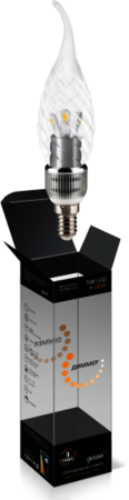 Светодиодная лампа "Свеча на ветру " диммируемая . E14, 5W, 264V, 2700K. Gauss HA133201105-D