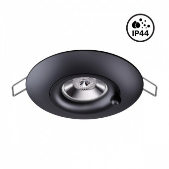 370792. Novotech. Влагозащищенный встраиваемый светильник MR16, 1*GU10, 50W, . Черный