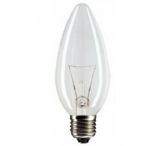 Лампа накаливания "Свеча" . E27, 60, 220-230, Philips B35 B35 60W E27 CL 230V