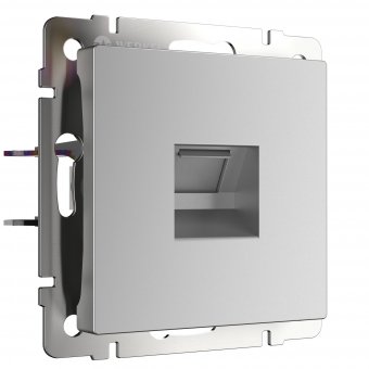 Розетка телефонная RJ-11 1-модуль Серебряный. Серебряный. Werkel W1182006